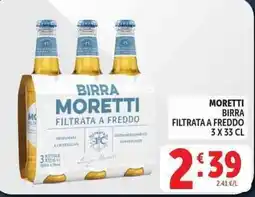 Deco Supermercati Birra Moretti filtrata a freddo offerta