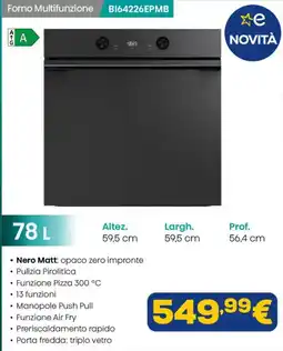 Euronics Forno Multifunzione BI64226EPMB offerta