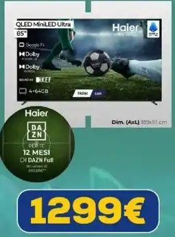 Euronics Haier QLED MiniLED Ultra 85" offerta