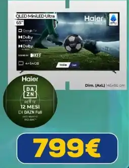 Euronics Haier QLED MiniLED Ultra 65" offerta