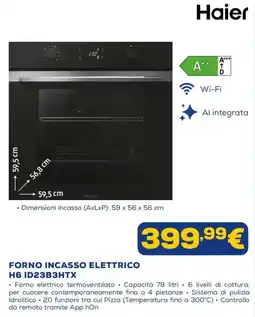 Euronics Forno incasso elettrico Haier offerta