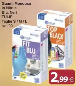 Docks Cash&Carry Guanti Monouso in Nitrile Blu, Neri TULIP offerta