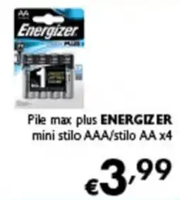 Spak Supermercati Pile max plus Energizer mini stilo AAA/stilo AA offerta