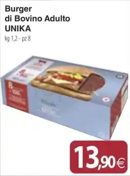 Docks Cash&Carry Burger di Bovino Adulto UNIKA offerta