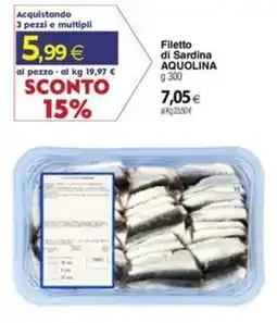 Docks Cash&Carry Filetto di Sardina AQUOLINA offerta