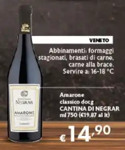 Spak Supermercati Amarone classico docg Cantina di Negrar offerta