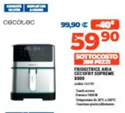 Elettrosintesi Friggitrice aria Cecotec Supreme 8000 offerta
