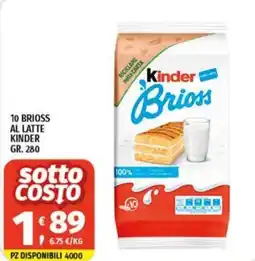 Vivo Supermercati Kinder Brioss al latte offerta