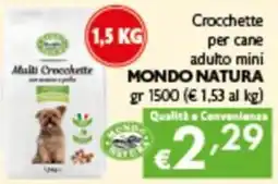 Spak Supermercati Crocchette per cane adulto mini MONDO NATURA offerta