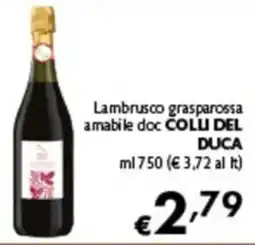 Spak Supermercati Lambrusco grasparossa amabile doc Colli del Duca offerta