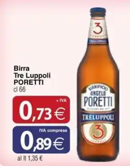 Docks Cash&Carry Birra Tre Luppoli Poretti offerta