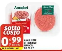 Vivo Supermercati Hamburger di tacchino Amadori offerta
