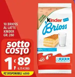 Vivo Supermercati Kinder Brioss al latte offerta