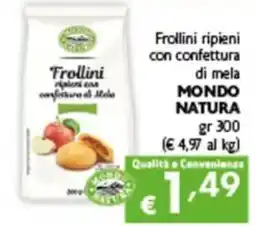 Spak Supermercati Frollini ripieni con confettura di mela Mondo Natura offerta
