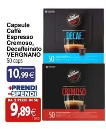Capsule Caffè Espresso Cremoso, Decaffeinato VERGNANO