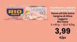 Interspar Tonno all'Olio Extra Vergine di Oliva Leggero Rio mare offerta