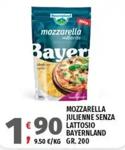 Vivo Supermercati Mozzarella julienne senza lattosio bayernland offerta