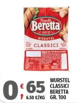 Vivo Supermercati Wurstel classici Beretta offerta
