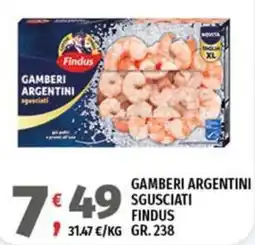 Vivo Supermercati Gamberi argentini sgusciati Findus offerta