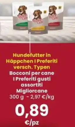 Interspar Bocconi per cane I Preferiti gusti assortiti offerta