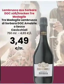 Interspar Lambrusco di Sorbara DOC Amabile o Secco Cavicchioli offerta