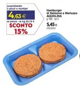 Docks Cash&Carry Hamburger di Salmone e Merluzzo AQUOLINA offerta