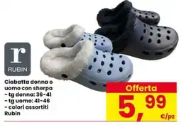 Interspar Ciabatta donna o uomo con sherpa Rubin offerta