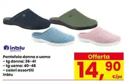 Interspar Pantofola donna o uomo Inblu offerta