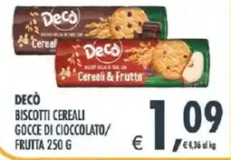 Deco Iperstore Decò biscotti cereali offerta