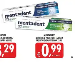 Deco Iperstore Mentadent dentifricio protezione famiglia offerta