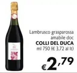 SuperW Lambrusco grasparossa amabile doc COLLI DEL DUCA offerta