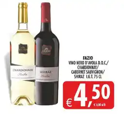 Deco Iperstore Fazio Vino Nero d'Avola D.O.C. / Chardonnay / Cabernet Sauvignon / Shiraz offerta