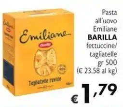 SuperW Pasta all'uovo Emiliane BARILLA Tagliatelle ruvide offerta