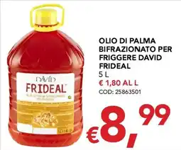 Migross Supermercati e Market Olio di palma bifrazionato per friggere David Frideal offerta