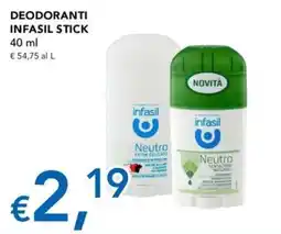 Migross Superstore Infasil deodorante stick Neutro offerta