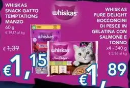Migross Superstore Whiskas snack gatto temptations manzo offerta