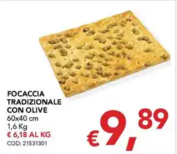 Migross Supermercati e Market Focaccia tradizionale con olive offerta