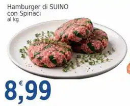 Market Ingross Hamburger di SUINO con Spinaci offerta