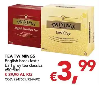 Tea Twinings English breakfast / Earl grey tea classics