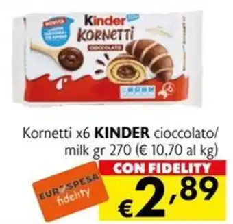 Kinder Kornetti cioccolato