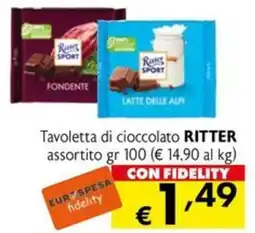Eurospesa Tavoletta di cioccolato RITTER assortito offerta
