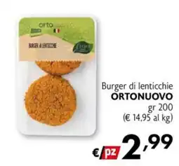 Eurospesa Burger di lenticchie ORTONUOVO offerta