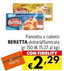 Eurospesa Pancetta a cubetti Beretta dolce/affumicata offerta