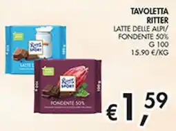 Maxi Coal Tavoletta Ritter fondente 50% offerta