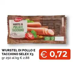 Mercatò Big Wurstel di pollo e tacchino Selex offerta
