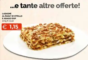 Lasagne al ragu' di vitello e asiago dop