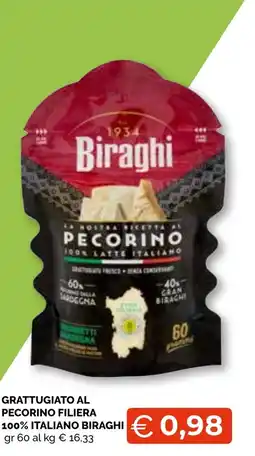 Mercatò Big Grattugiato al pecorino filiera 100% italiano biraghi offerta