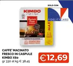 Mercatò Big Caffè macinato fresco in capsule Kimbo X60 offerta