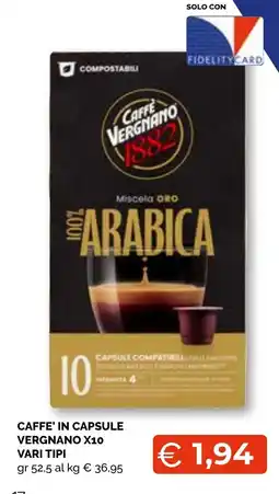 Mercatò Big Caffè in capsule Vergnano offerta