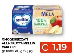 Mercatò Big Omogeneizzati alla frutta Mellin offerta